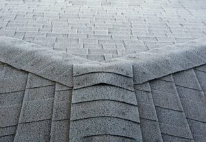 Frost on roof shingles.