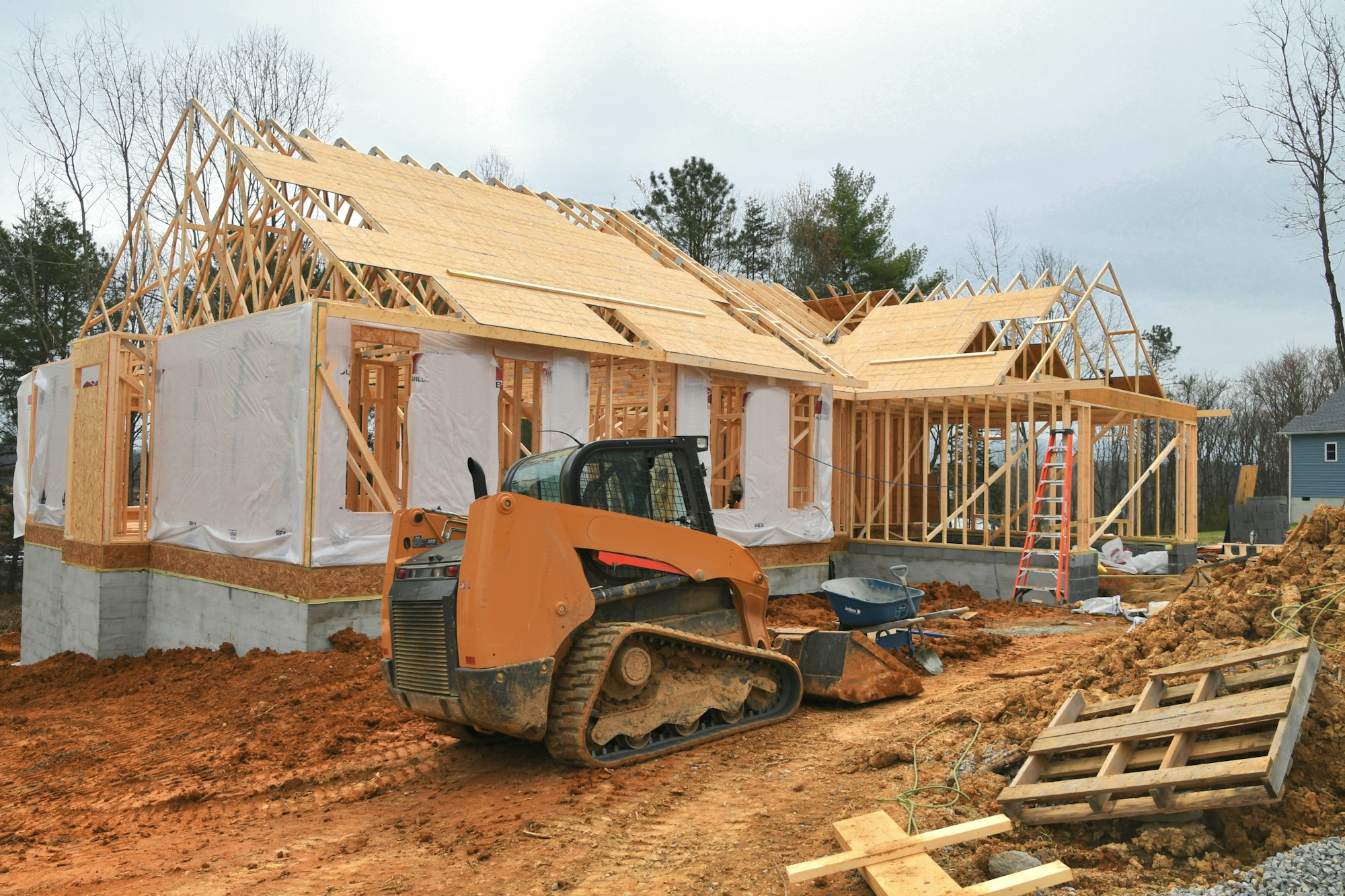 The exterior of a home under construction